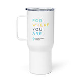 Travel mug with a handle